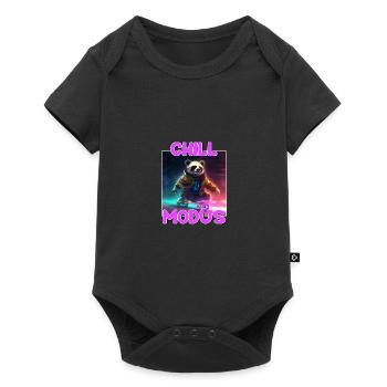 Chill Modus Pandabär Tierliebhaber Süßes Panda - Baby Premium Kurzarmbody - Schwarz - Vorne