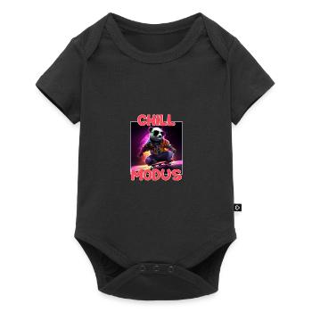 Chill Modus Pandabär Panda Liebhaber Süßes Panda - Baby Premium Kurzarmbody - Schwarz - Vorne