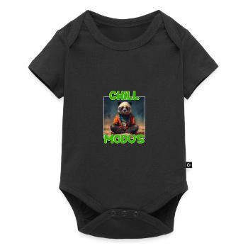 Nettes Chill Modus Pandabär Panda Liebhaber Süßes - Baby Premium Kurzarmbody - Schwarz - Vorne