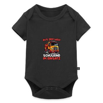 Einschulung Jungen Feuerwehr Kinder Schulanfang - Baby Premium Kurzarmbody - Schwarz - Vorne