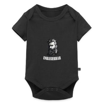 Unrasierbar Wikinger Bartträger Lustiger Bart - Baby Premium Kurzarmbody - Schwarz - Vorne
