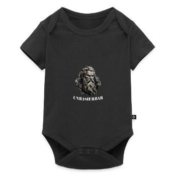 Unrasierbar Wikinger Bartträger Lustiger Bart - Baby Premium Kurzarmbody - Schwarz - Vorne