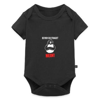 Bevor du fragst Nein Cute Pinguin mit Sonnenbrille - Baby Premium Kurzarmbody - Schwarz - Vorne