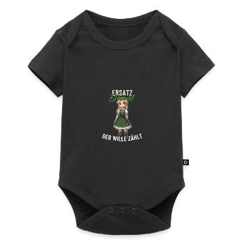 Trachtenhemd Trachtenshirt Tracht Ersatz Dirndl - Baby Premium Kurzarmbody - Schwarz - Vorne