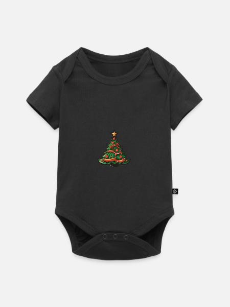 Tannenbaum Weihnachten - Baby Premium Kurzarmbody - Schwarz