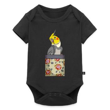 Parrot Bird Breast Pocket Cockatiel - Baby Premium short-sleeve bodysuit - black - Front