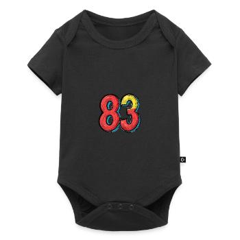 83 Zahl Comic - Baby Premium Kurzarmbody - Schwarz - Vorne