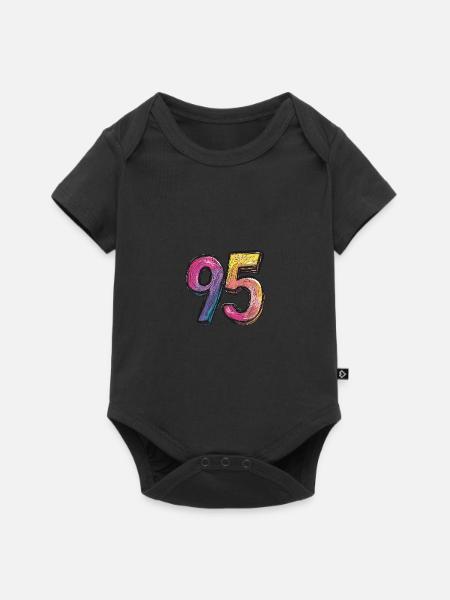 95 Zahl Comic - Baby Premium Kurzarmbody - Schwarz