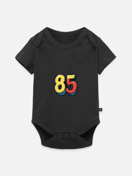 85 Zahl Comic - Baby Premium Kurzarmbody - Schwarz