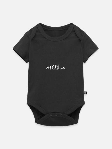 Schwimmen Schwimmer Swim Swimming Evolution - Baby Premium Kurzarmbody - Schwarz