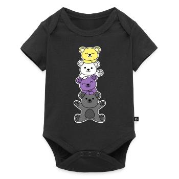 Nichtbinäres Fahnenbärendesign für stolze Enbys - Baby Premium Kurzarmbody - Schwarz - Vorne