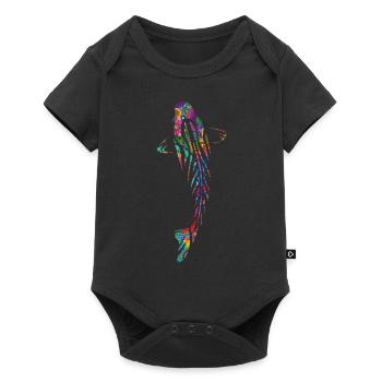 Koi carp mosaic - Baby Premium short-sleeve bodysuit - black - Front