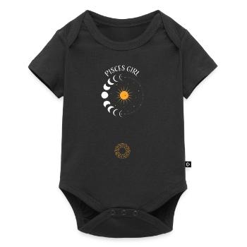Fille Poissons - Astrologie - Body à manches courtes Premium Bébé - noir - Devant