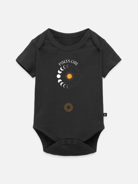 Pisces Girl - Astrology - Baby Premium Kurzarmbody - Schwarz