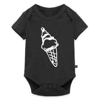 Ein leckeres Eis in der Eisdiele kaufen - Baby Premium Kurzarmbody - Schwarz - Vorne
