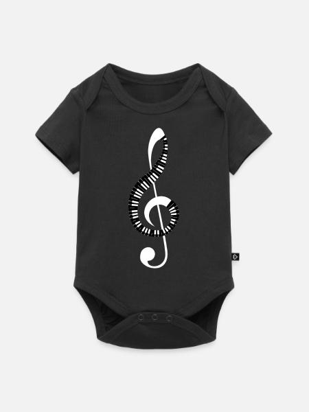 Musiknoten Musik Musiker Notenschlüssel Noten - Baby Premium Kurzarmbody - Schwarz