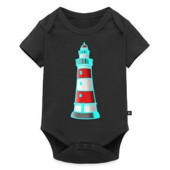 Leuchtturm Nautik Seefahrt Maritim Xmas - Baby Premium Kurzarmbody - Schwarz - Vorne