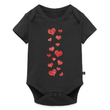 Cœur - Body à manches courtes Premium Bébé - noir - Devant