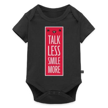 talk less smile more - Baby Premium short-sleeve bodysuit - black - Front