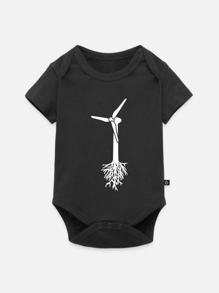 Think Green Energie – Umwelt Windkraft Ökostrom - Baby Premium Kurzarmbody - Schwarz