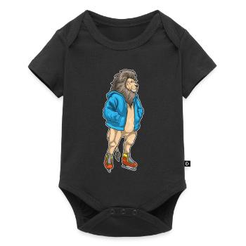 Löwe Eislaufen Schlittschuhe Wintersport - Baby Premium short-sleeve bodysuit - black - Front