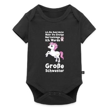 Schwestern Schwester Bruder Geschenk - Baby Premium Kurzarmbody - Schwarz - Vorne