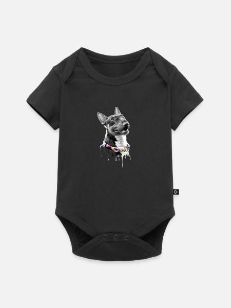 Miniatur Bullterrier Art - Baby Premium Kurzarmbody - Schwarz