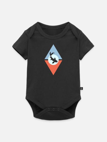 Koi Fisch Fischer - Baby Premium Kurzarmbody - Schwarz