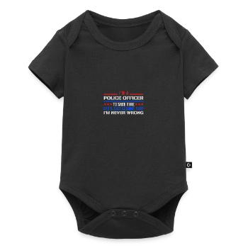 I Am A Police Officer to Save Time - Law - Baby Premium Kurzarmbody - Schwarz - Vorne