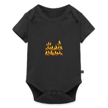 Red Flames Bowling - Baby Premium Kurzarmbody - Schwarz - Vorne