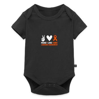 Peace Love Cure - Leukemia Awareness - Baby Premium Kurzarmbody - Schwarz - Vorne