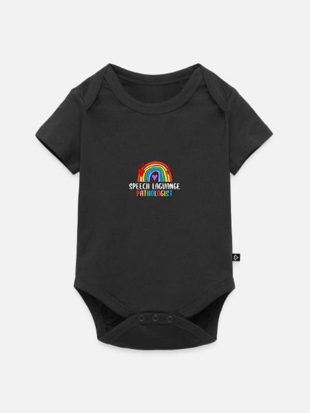 Rainbow Speech Language Pathologist - Baby Premium Kurzarmbody - Schwarz