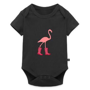 Bottes en caoutchouc Flamingo - Body à manches courtes Premium Bébé - noir - Devant