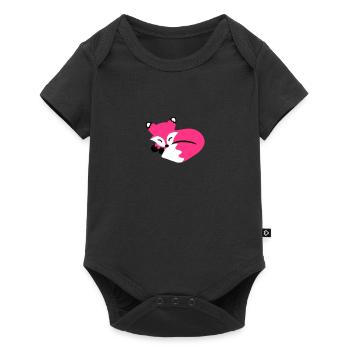 cute sleeping fox, süßer schlafender fuchs - Baby Premium Kurzarmbody - Schwarz - Vorne