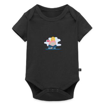 Des filles sur l’ordinateur portable - Body à manches courtes Premium Bébé - noir - Devant