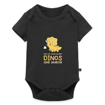 Dino Dinosaurier Trex Urzeit Geschenk - Baby Premium Kurzarmbody - Schwarz - Vorne