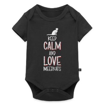 meerkat animal fur desert - Baby Premium short-sleeve bodysuit - black - Front