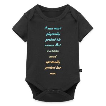 Beschützen Spruch - Baby Premium Kurzarmbody - Schwarz - Vorne