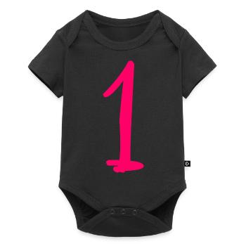 1 JAHR. 1. JUBILÄUM. GEBURTSTAG 1 JAHR. GEBURTSTAG - Baby Premium Kurzarmbody - Schwarz - Vorne