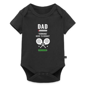 Papa batterie basse. Avertissement besoins Padel pour la charge - Body à manches courtes Premium Bébé - noir - Devant