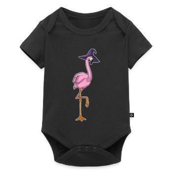 Flamingo Halloween Witch - Baby Premium short-sleeve bodysuit - black - Front