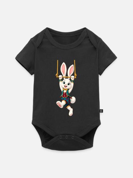 Zirkushase Seilakrobat - Baby Premium Kurzarmbody - Schwarz
