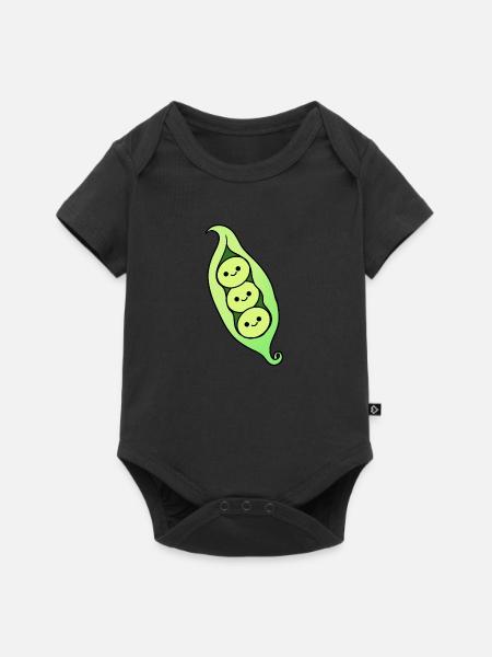 Erbsen - Baby Premium Kurzarmbody - Schwarz