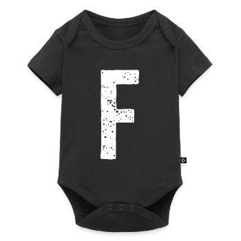 Lettre F - Body à manches courtes Premium Bébé - noir - Devant