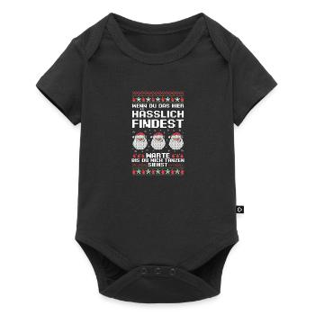 Weihnachtsmann Weihnachtsfest Ugly Christmas - Baby Premium Kurzarmbody - Schwarz - Vorne
