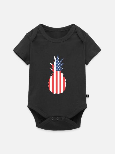 Ananas - Baby Premium Kurzarmbody - Schwarz