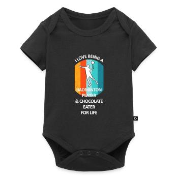 Badminton Badminton Badminton Player Chocolate - Baby Premium short-sleeve bodysuit - black - Front