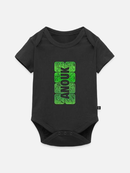 Vorname Anouk - Baby Premium Kurzarmbody - Schwarz