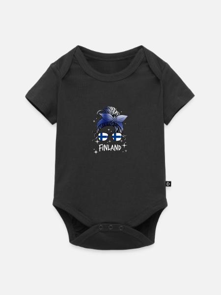 Finnland - Baby Premium Kurzarmbody - Schwarz