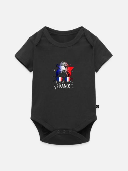 Frankreich - Baby Premium Kurzarmbody - Schwarz